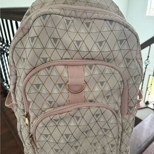 Pottery Barn Teen Pink and Gold Geometric Backpack